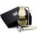 Buy Pure Silver Tip Badger Hair Brush with DE Safety Razor & Holder - Premium Shaving Accessories for a Luxurious Shave | International Shipping Available - Buy Online on GoSupps.com