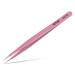Pink Color Precision Eyebrow Eyelash Plant Tweezers Hair Remover Nail Beauty Makeup Tool Stainless Steel Pointed Tip (CS-12)