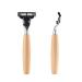 Safety Razor with Wood Handle | Double Edge Shaver for Men & Women | Reusable Portable Beard Cleaning Tool - Buy Online on GoSupps.com