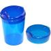 Medi-Inn beak cup 250 ml of practical set: 1 lower part with 2 lids (1 x with opening 12 x 10 mm and 1 x with opening 4 x 4 mm) |blue