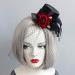 Black Veil Top Hat Hair Clip - Masquerade Halloween Accessory - Buy Online on GoSupps.com