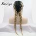 Xiweiya 22-Inch Blonde & Brown Braided Wig - Heat-Resistant Fiber with Baby Hair Front Lace Network for Natural Look - Buy Online on GoSupps.com