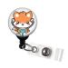 Fox with Stethoscope Kawaii - Retractable Badge Reel with Swivel Clip and Extra-Long 34 inch Cord - Badge Holder/Nurse/Medical/LPN/CNA/NP/Pediatric