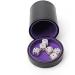 Luck Lab Leather Dice Cup with Lid and 6 Matching White/Purple Dice - Purple Velvet Interior - Ideal for Board Games - Black - Buy Online on GoSupps.com