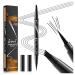 Trailott Eyebrow Pen Bulletinboard Brow Pen Trailott Microblading Eyebrow Pen Hellokiss Liquid Eyebrow Pen with 4-Fork-Tip & Precise Brush-Tip 2-in-1 Eyebrow Pencil Waterproof (Black)