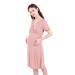yuny Women s Maternity Nightdress Breastfeeding Nightgown Nursing Nightwear Nightshirt Stylish women s pajamas Pink 3XL
