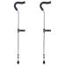 Kid Underarm Crutches Foldable Medical Adjustable Crutches Hidden Spring Damping Aluminum Walking Crutches with Comfortable Underarm Pads and Ergonomic Grips (Color : Silver Size : 1 Pair) Double