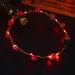 Led Light Women Flower Girl Headband Glow Blinking Crown Hair Wreath For Girls Women Wedding Festival Christmas New Year Party (Red)