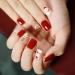 Brishow christmas artificial nails Christmas tree snow press on nails moose nails to stick on short red false nails 24 pieces for women and girls (2)