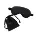 YOUSEEZHI Silk Sleep Eye Mask Blindfold with Elastic Strap Headband Soft Eye Cover Eyes (Black)
