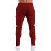 PIDOGYM Men's Red Track Pants - Slim Fit Athletic Joggers with Zipper Pockets, Medium - Buy Online on GoSupps.com