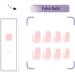 24 PCS White French Tip Press on Nails Pink False Nails | Glossy Square Fake Nails for Women | Full Cover Stick on Nails - A Style - Buy Online on GoSupps.com