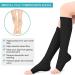 Buy Open Toe Flight Compression Stockings for Men & Women | 20-30 mmHg Graded Support Knee-High Calf Sleeves - Ideal for Travel & Pregnancy (M-Black) - Buy Online on GoSupps.com