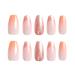 Orange Ombre Press On Nails - Short Medium Coffin Fake Nails with Glitter | 24Pcs Acrylic Ballerina False Nails for Women & Girls - Perfect for Weddings - Buy Online on GoSupps.com