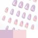 MENILITHS 24Pcs/Set False Nails Minimalist French Purple Flower Fresh False Nails Acrylic Fake Nails Full Cover Nails Tips Artificial Finger Manicure Press on nails for Women and Girls - Buy Online on GoSupps.com