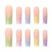 Foccna Long Press on Nails - Square French Full Cover Acrylic Fake Nails | 24PCS Colorful Designs for Women & Girls - International Shipping Available - Buy Online on GoSupps.com