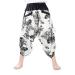 Kurop Saruel Pants Carp Pattern Japanese Pattern Wide Pants Thai Pants Aladdin Pants Dancewear Yoga Gaucho Men's Women's Carp D