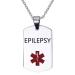 Medical Alert Necklace for Men Women Stainless Steel Engraved EPILEPSY Medical ID Tag Emergency Med Alert Identification Necklace Jewelry