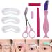  beautitip Eyebrow Razor Scissors Stencil Styles Models Eyebrow Shapes Kit Black 4-in-1 Set Black 4in1 Set - Buy Online on GoSupps.com