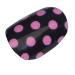 Chix Nails Polka Dot Beauty Trendy Style Fingers Toes Vinyl Foils Nail Wraps Pink on Black