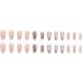 24 Pcs Silvery Glitter False Nails with Jewels - Milky White French Press on Nails for Women | Acrylic Coffin Fake Nails Medium with Glue for Nail Art - Buy Online on GoSupps.com