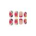 24 Pcs Medium Square French Fake Nails | Acrylic Colorful Flower Designs | Glossy Full Cover False Nails | Manicure Decorations for Women and Girls - Buy Online on GoSupps.com