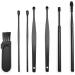 7 Pcs Ear Pick Earwax Removal Kit - Upmore Ear Cleansing Tool Set with Storage Box and Cleaning Brush - Matte Black - Buy Online on GoSupps.com