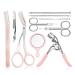 10set Eyebrow Grooming Set Eyebrow Tools Kit Eyelash Curler Eybrow Tweezer Shaper Scissor Earpick Acne Blackhead Neddle Kit