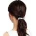 EVER FAITH Women's CZ Marquise-Shaped Hibiscus Flower Leaf Hair Barrette Clip Clear Silver-Tone