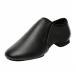 Black Slip-on Jazz Shoes Elastic Leather Sole Dance for Men Womens 12.5 Women/11.5 Men Black