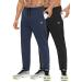 G Gradual Men's Sweatpants with Zipper Pockets Tapered Track Athletic Pants for Men Running, Exercise, Workout 2 Pack: Black/Navy Blue X-Large