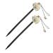 URFEDA Wooden Hair Sticks Chinese Hair Stick Vintage Flowers Hair Clips Elegant Hair Sticks Fashion Hair Stick Hair Accessories Chinese Style Wooden Hair Clips for Women Girls 2 Pieces