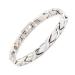 Haqi Magnnet hard band women magnetic bracelets titanium magnetic therapy magnetic jewelry from germanium for women x-shaped connection 5-elemental powerful magnetic hardship (silver) 7.2inch silver