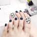 24pcs Black Press On Toenails Short Matte False Toenails with Leopard Decoration Design Acrylic Fake Feet Nails for Women - Buy Online on GoSupps.com