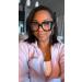 FEISEDY Oversized Square Blue Light Blocking Glasses - Stylish Cat Eye Eyewear with Pearl Inlay 62mm Black Frame Reduce Eye Strain & Glare - Buy Online on GoSupps.com