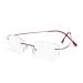 Rimless reading glasses super light titanium reading aid for women and men red +2.0