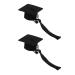 NUOBESTY 2Pcs Graduation Hat Hair Clip Graduation Cap Headband Mini Doctoral Cap Hairpins for Graduation Hair Accessories(Black)