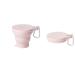 Digjobk toothbrush mug collapsible mini-cup retractable silicone portable tea cup outdoor travel coffee telescopic drinking cup with lid (color: pink) rose