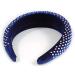 Retro Thicken Padded Velvet Diamante Wide Chunky Hair Band/HeadBand/Alice Band in Blue - Buy Online on GoSupps.com