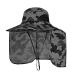 Sun Blocker Hats Outdoor Sun Protection Fishing Cap with Neck Flap Large Brim Outdoor Hat Dark Grey Camo