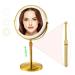 Furgatti Lighted Makeup Mirror Height Adjustable  1x/10x Magnifying Mirror 2000mAh Rechargeable with 3 Color Light Modes  Light Up and Magnification Led Vanity Mirror  Women Gift  Brushed Gold Brushed Gold 2000 mAh