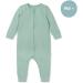MORI Organic Cotton Ribbed Zip Up Sleepsuit 18-24 Months - Unisex Footed Pyjama for Baby Boys and Girls - Mint - Buy Online on GoSupps.com