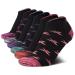Reebok Girls' Lightweight Comfort Athletic Low Cut Socks (6 Pack) Black Logo Medium