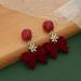 Fashion Earrings Ladies Jewelry Vintage Red Bow Small Snowflake Earrings for Women Festive Party Banquet Jewelry Dainty Earrings Fashion Accessories - Buy Online on GoSupps.com