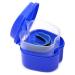 Buddenuu dark blue prosthesis case prosthesis cup with sieve prosthesis bath box storage box for false teeth with a basket network container for trips