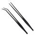 WOLEDOE Snake Feeding Tongs, 2Pcs Long Tongs Tweezers, Suit for Ball Python, Spider, Snakes, Lizards, Rose Hair Tarantula, Chameleon, Leopard Geckos - Black