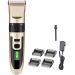 Easy Hair Clipper Rechargeable Professional Electric Clipper Power Display Razor Child Adult Hair Clipper Cordless Rechargeable Hair Clipper Trimmer for Professional Style Haircutting at Home-Gold
