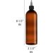 BRIGHTFROM 16oz Twist Top Applicator Bottles - 2 Pack | Amber Plastic, BPA-Free, Refillable | Squeeze Bottles with Nozzle for Multi Purpose Use - Buy Online on GoSupps.com