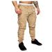 Huangse Mens Cargo Pants Casual Elastic Waist Drawstring Cargo Pants Zipper Workout Jogger Pants Work Combat Tactical Pants XX-Large C#khaki