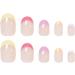 24pcs Short Oval French Tip False Nails Multicolor Edge - Press On & Full Cover Acrylic Nails for Women & Girls | Removable Glue-On Fake Nails - Nail Art Accessories - Buy Online on GoSupps.com